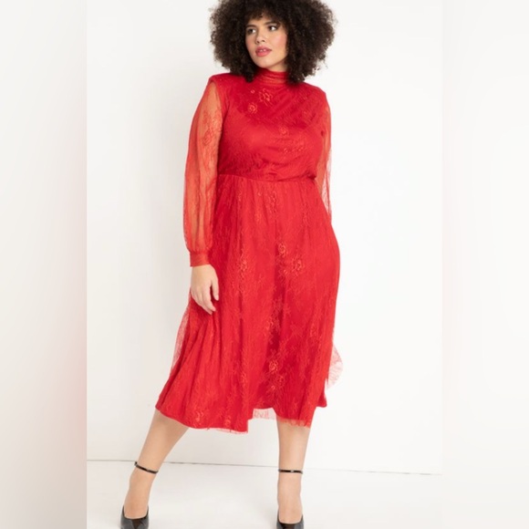 Eloquii Dresses & Skirts - Eloquii Red Long Sleeve Dress